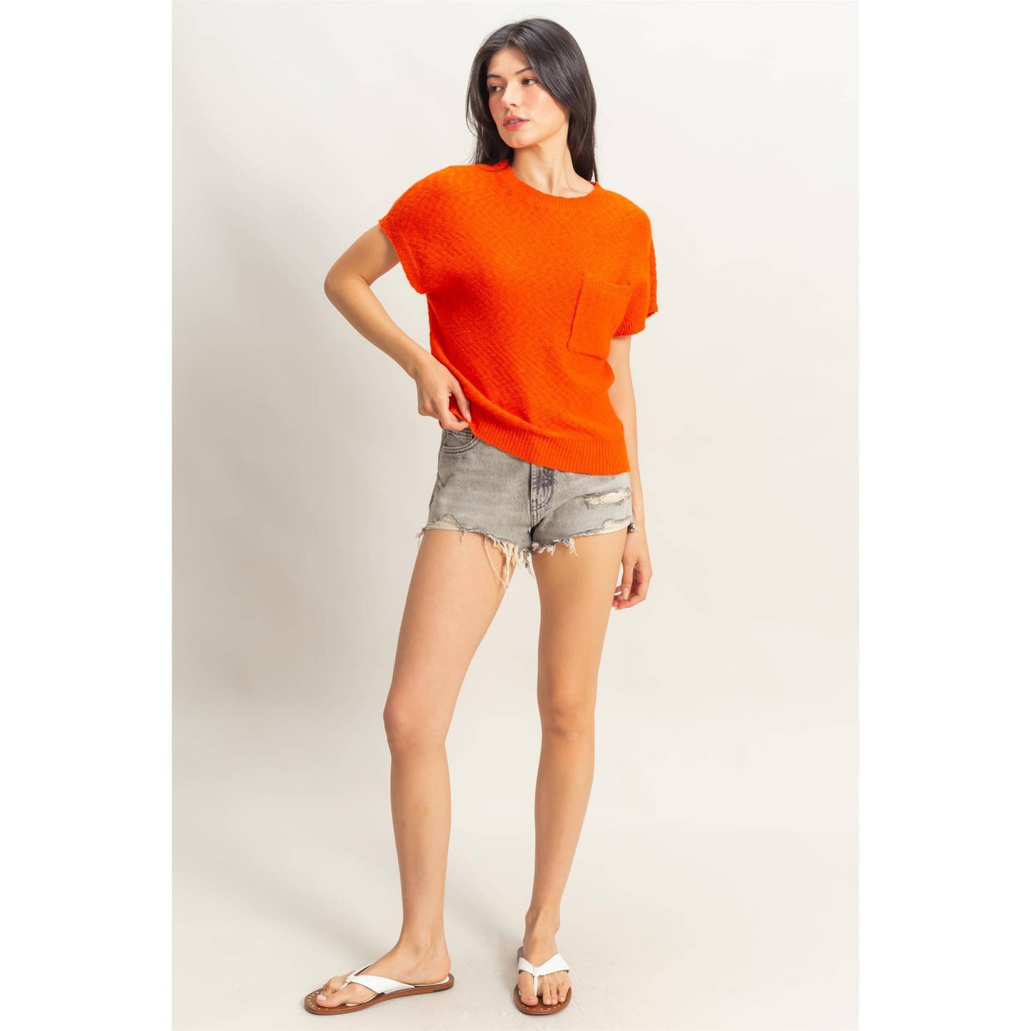 ORANGE FRNT PKT SWTR