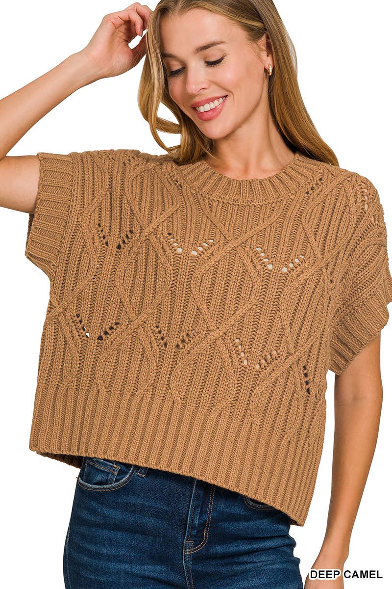 CABLE KNIT SS SWTR