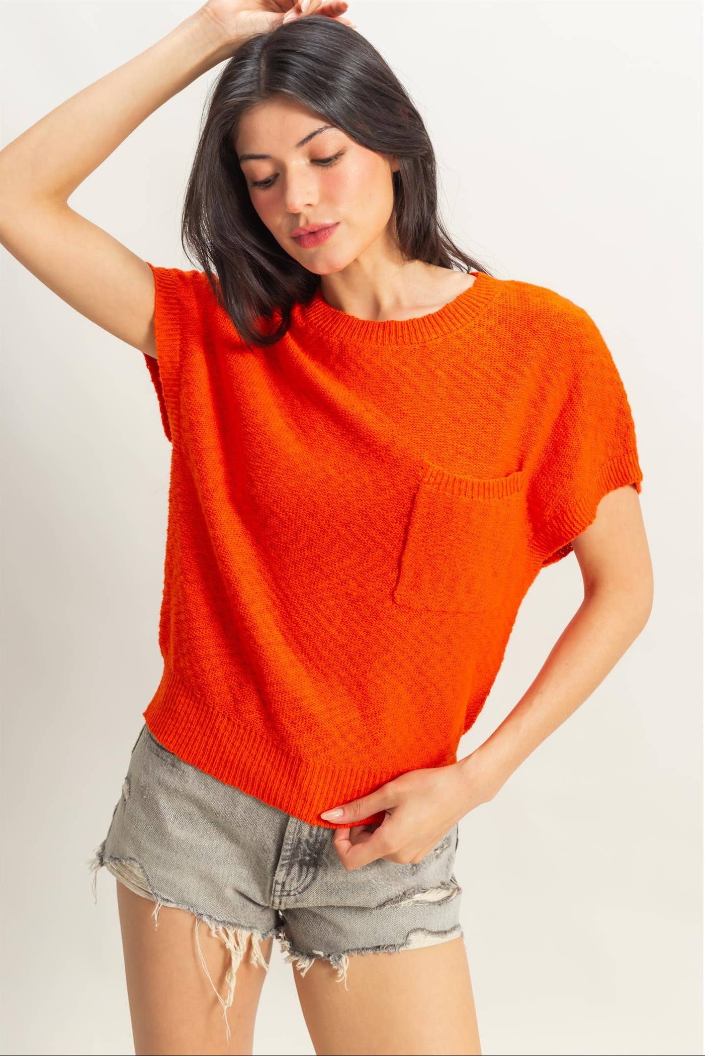 ORANGE FRNT PKT SWTR