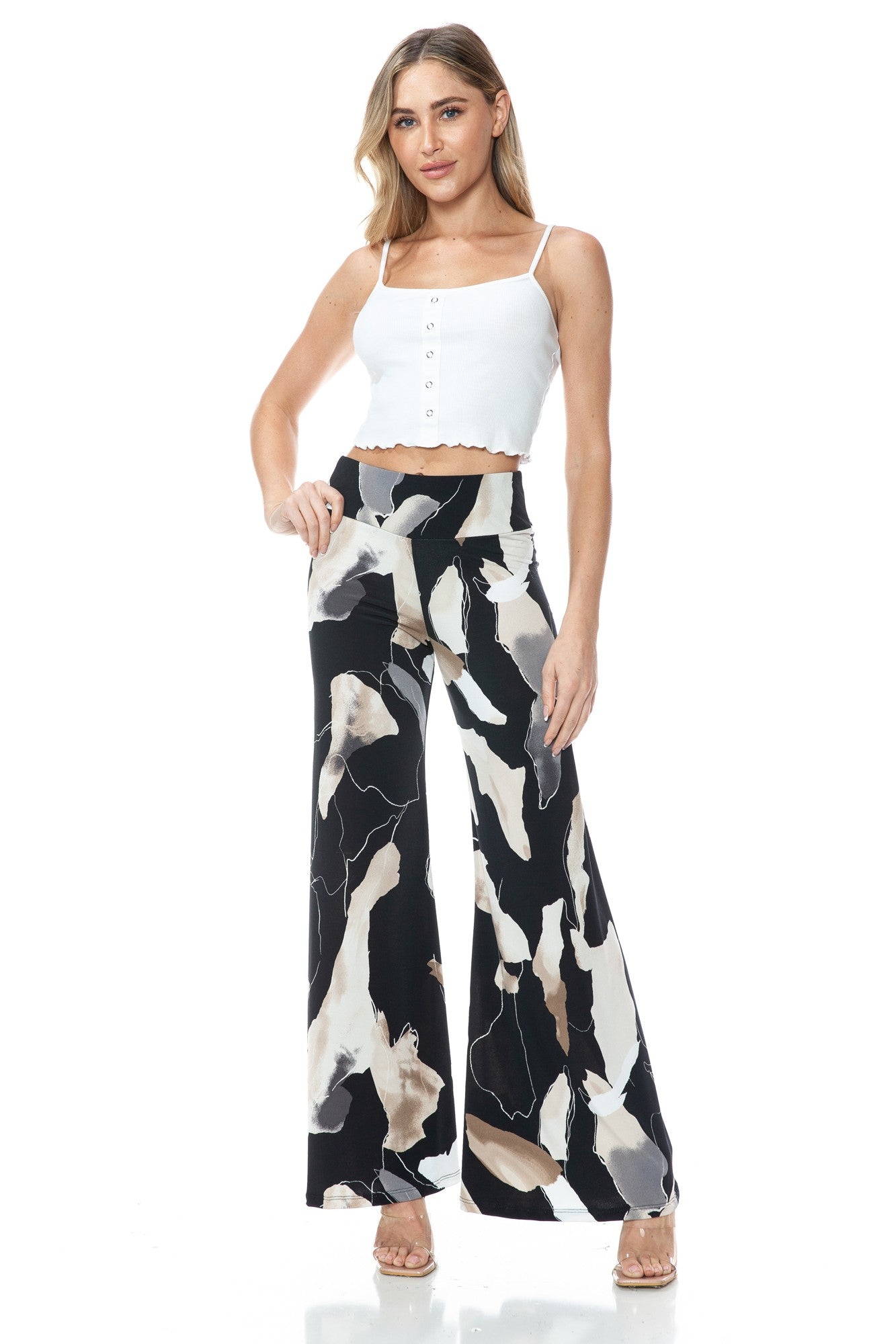 TAN/BLK PALAZZO PANT