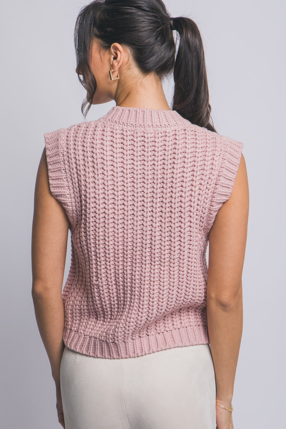 PINK CROCHET VEST