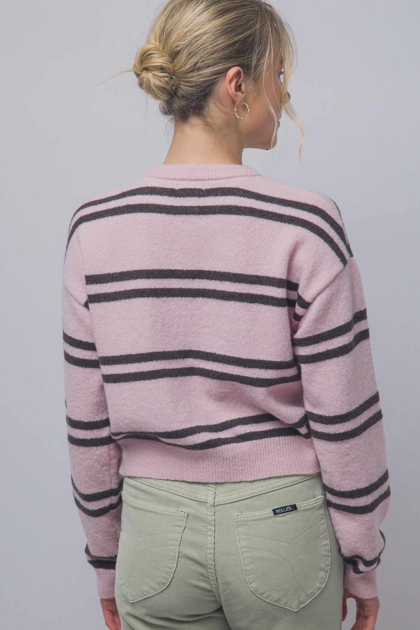 PINK/BRWN STR CARDI