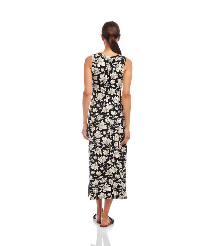 FLOWER PRNT MIDI DRESS