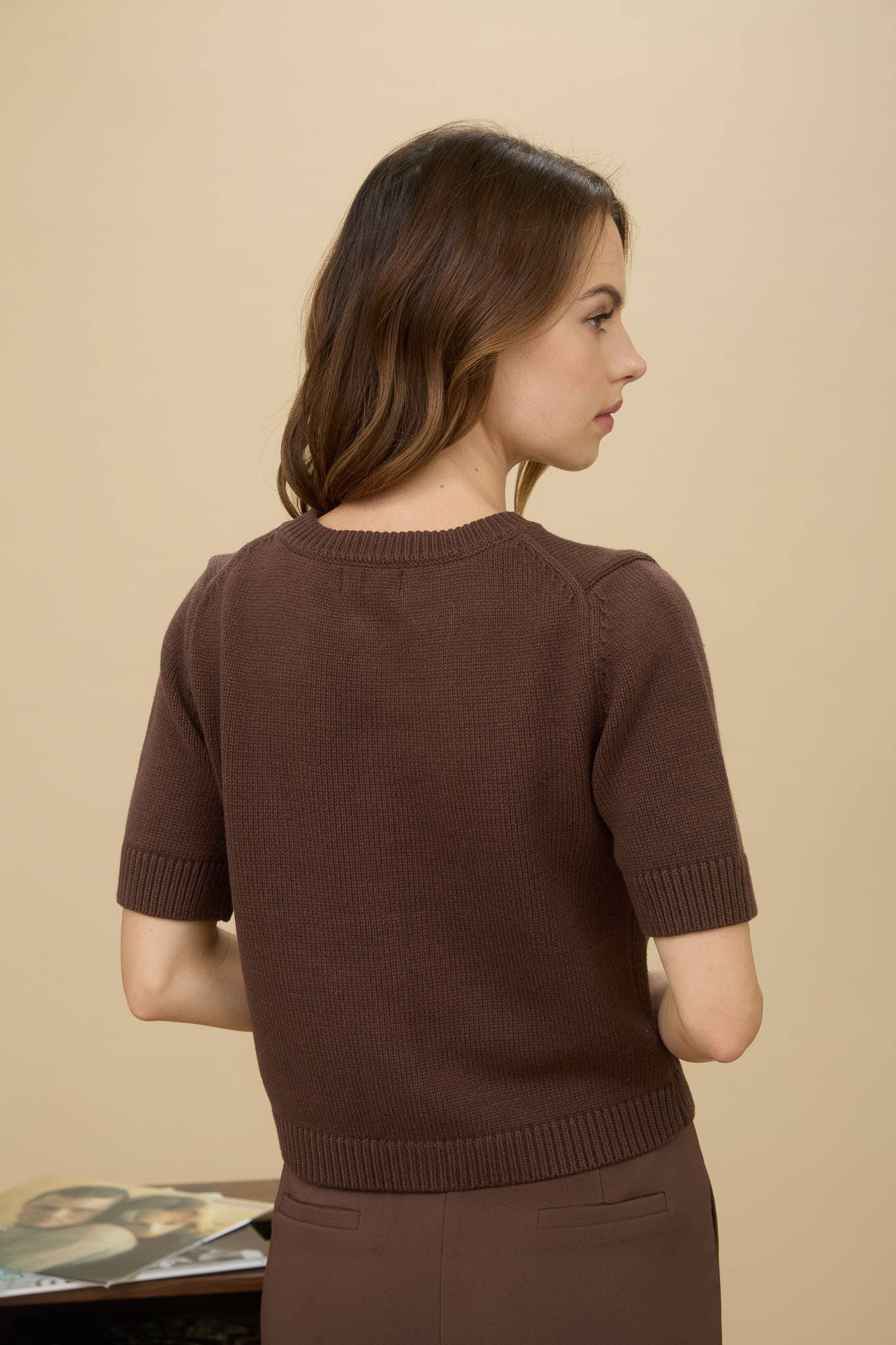 BROWN SS CARDI