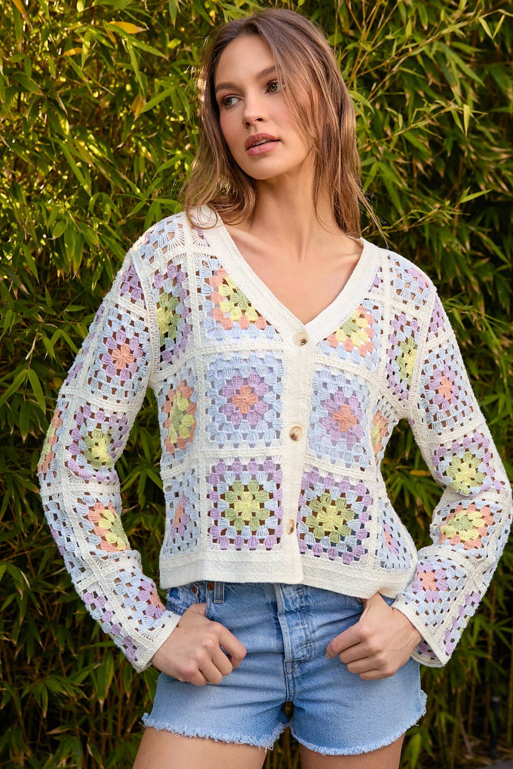 PASTEL CROCHET CARDI