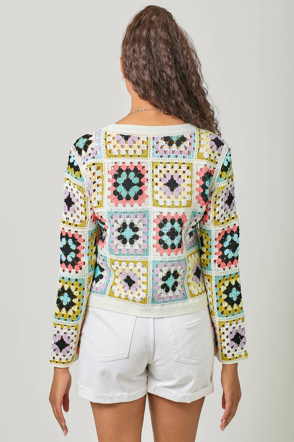 PASTEL CROCHET CARDI
