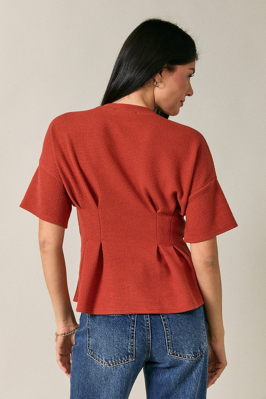 LT. RUST PINTUCK TOP