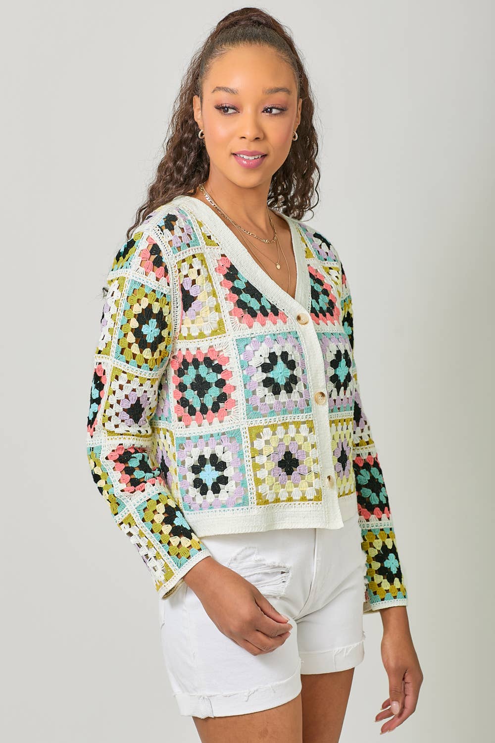 PASTEL CROCHET CARDI