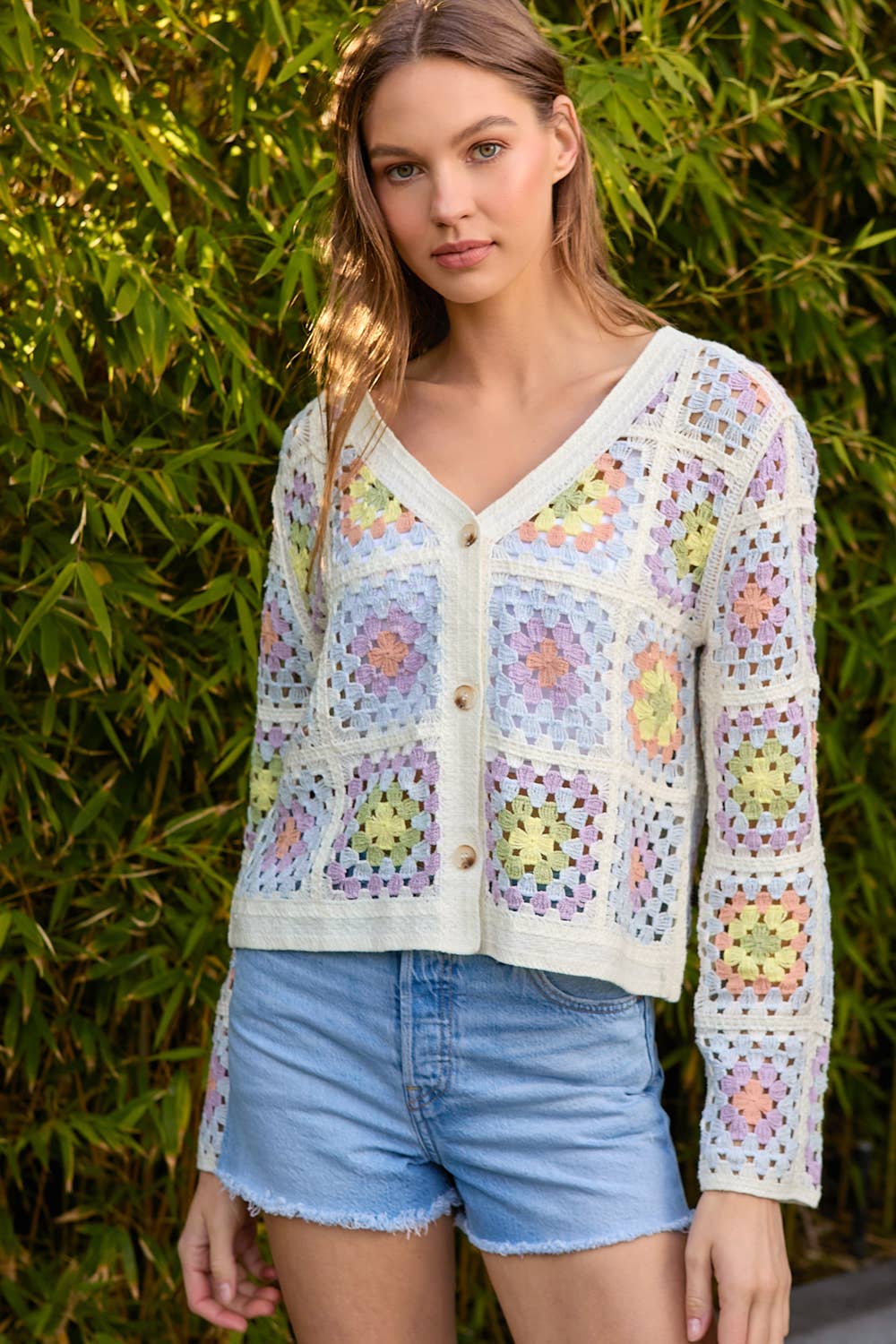 PASTEL CROCHET CARDI