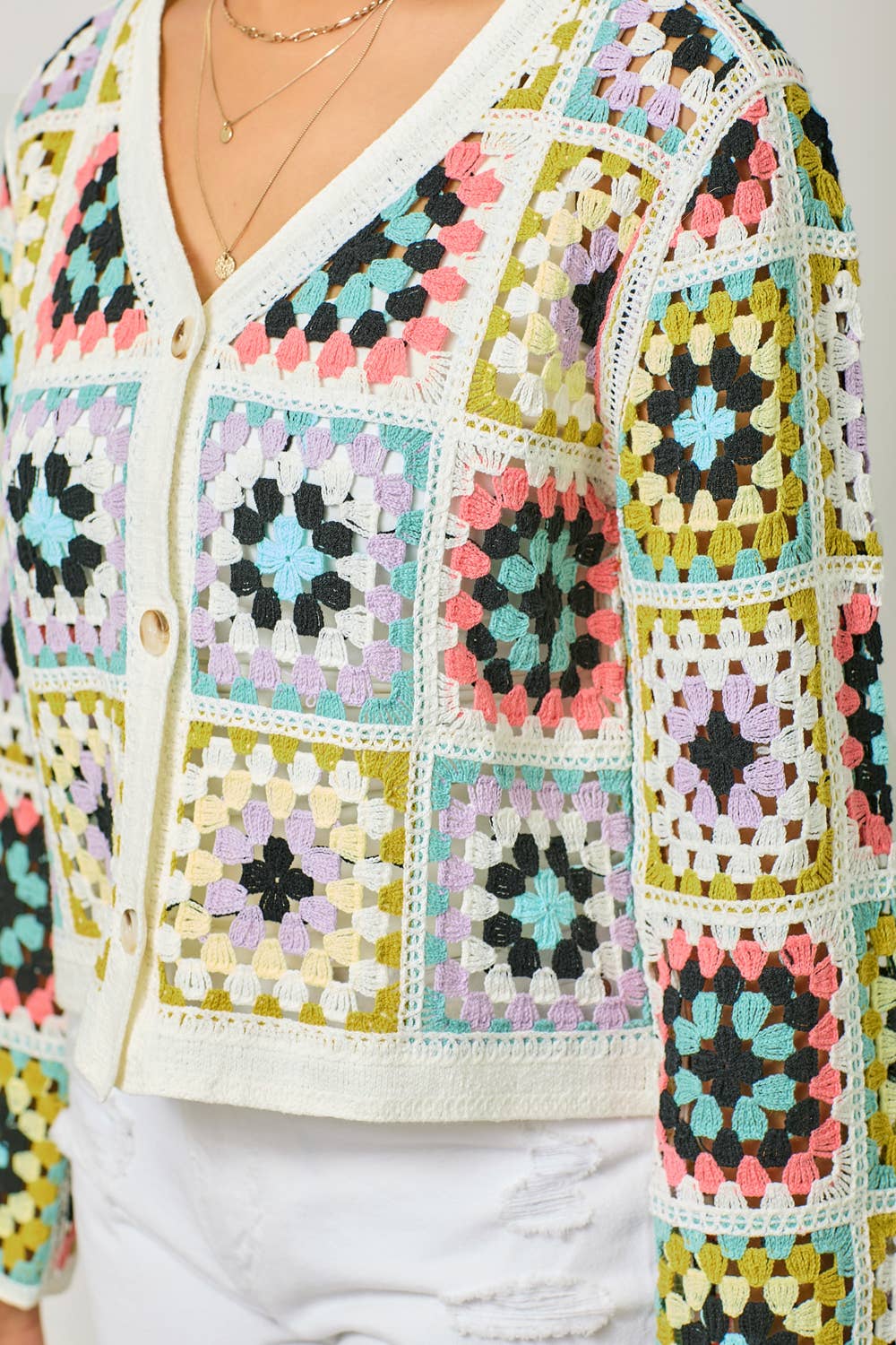 PASTEL CROCHET CARDI
