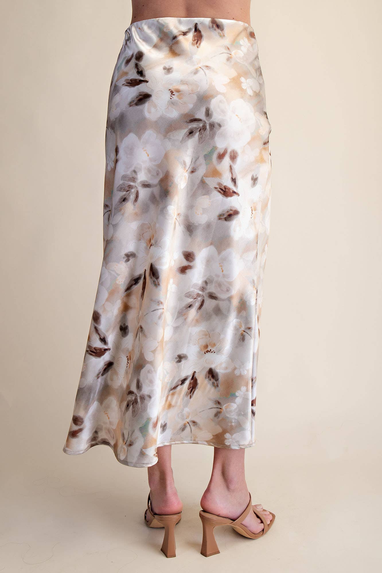 TAUPE FLRL SKIRT