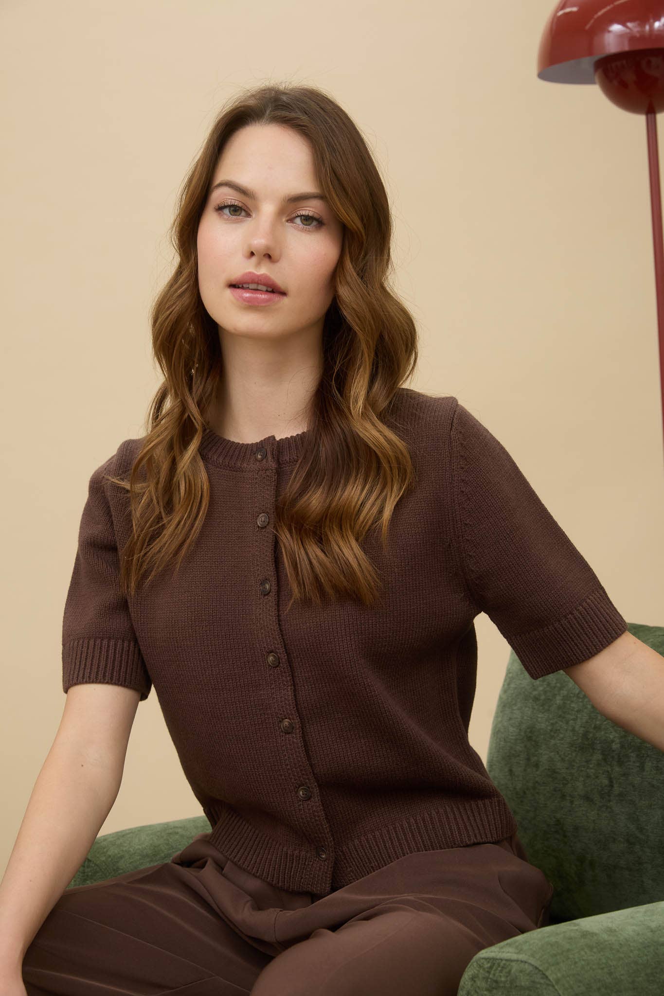 BROWN SS CARDI