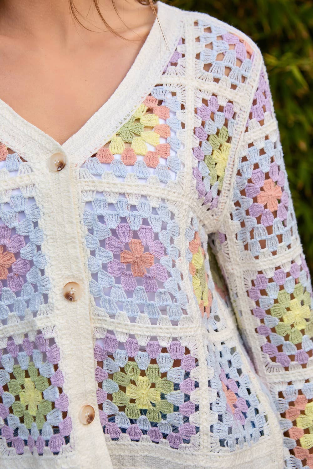 PASTEL CROCHET CARDI