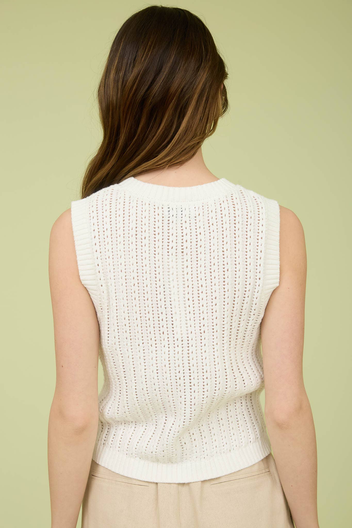CREAM CREW NK VEST