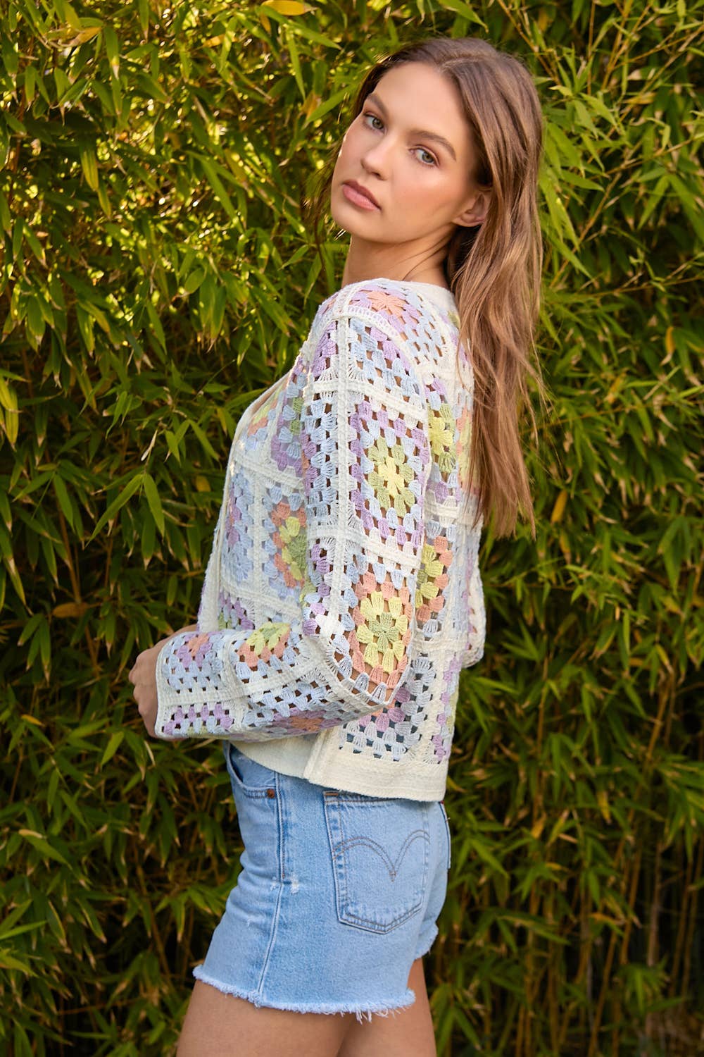 PASTEL CROCHET CARDI