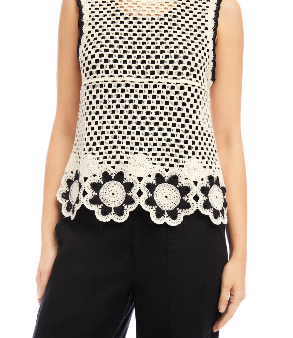 FLOWER CROCHET TANK