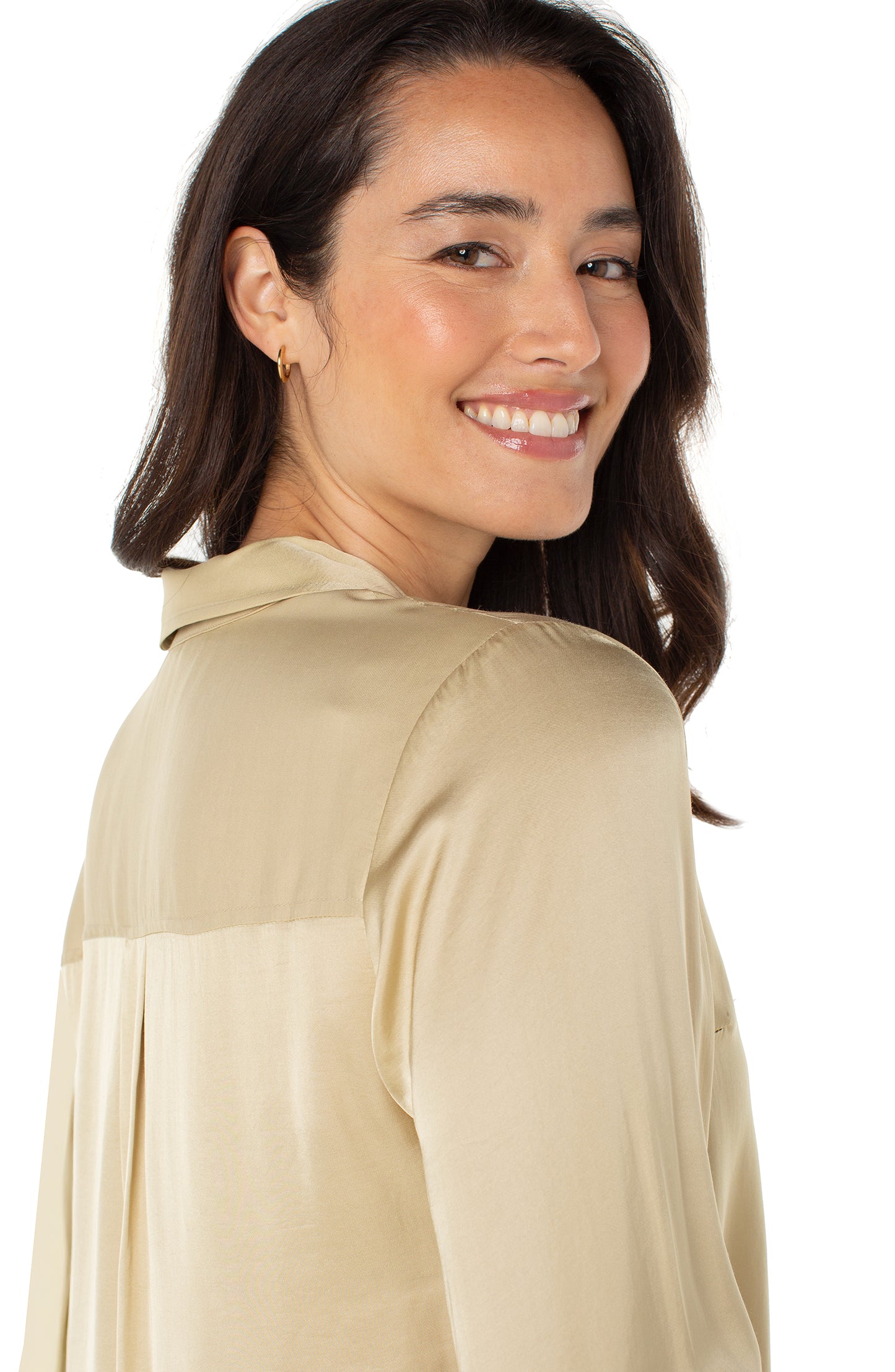 PALE GOLD SILKY BLOUSE