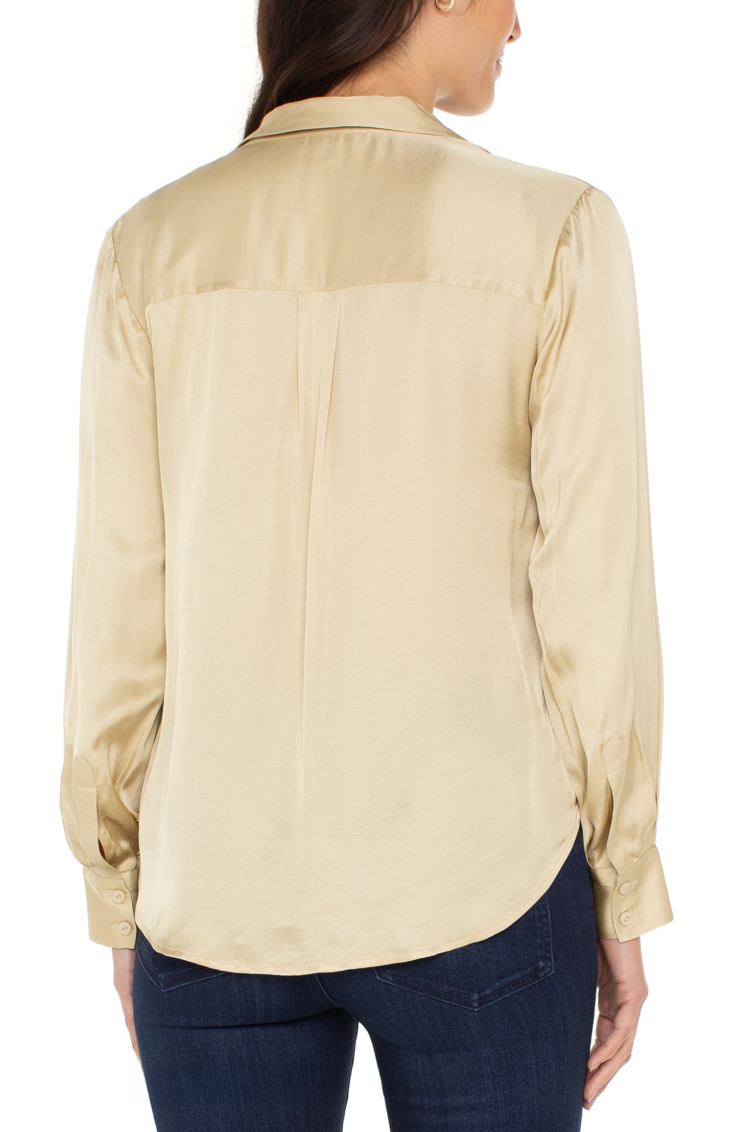 PALE GOLD SILKY BLOUSE