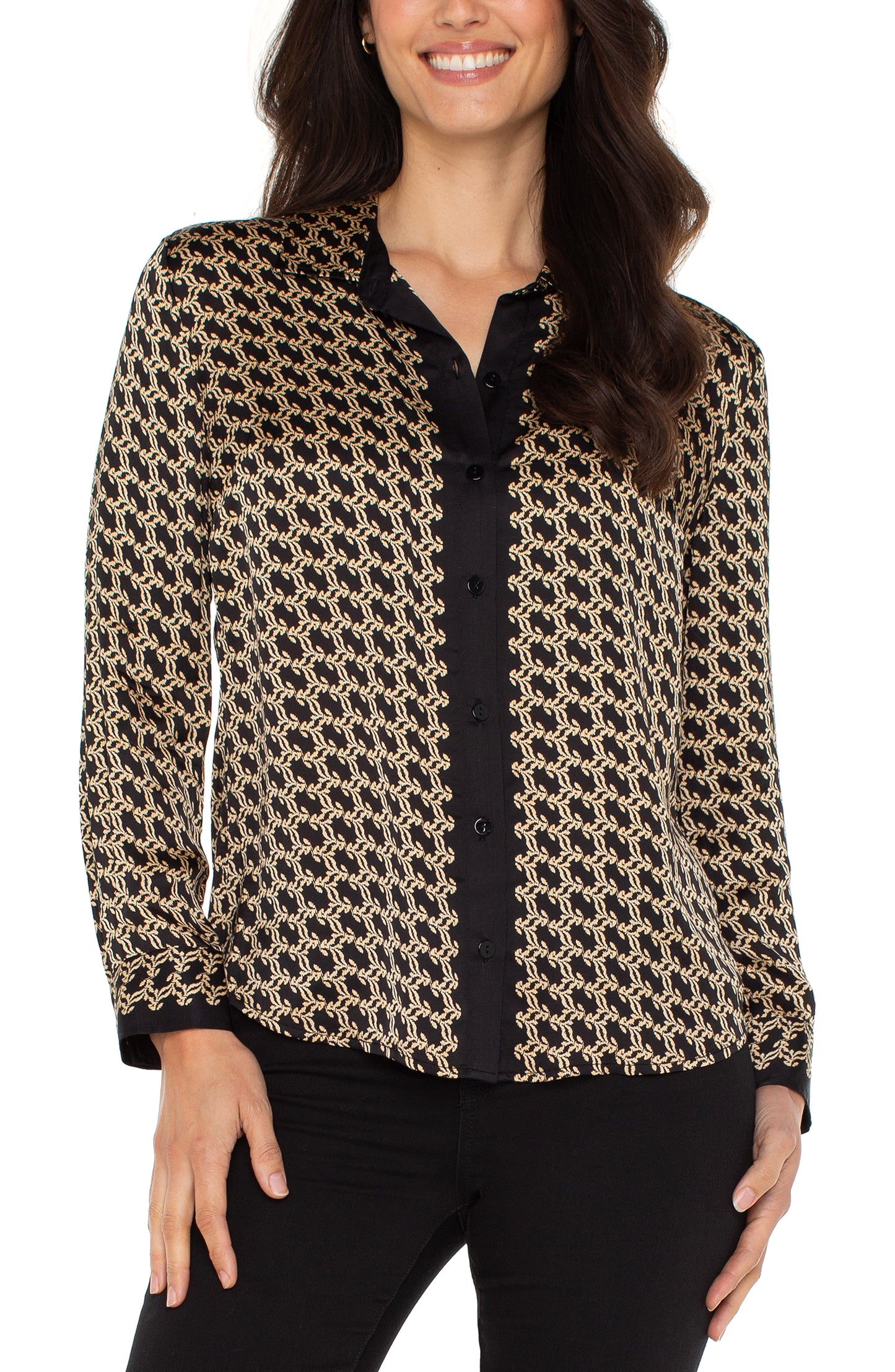 BLK/GOLD BLOUSE