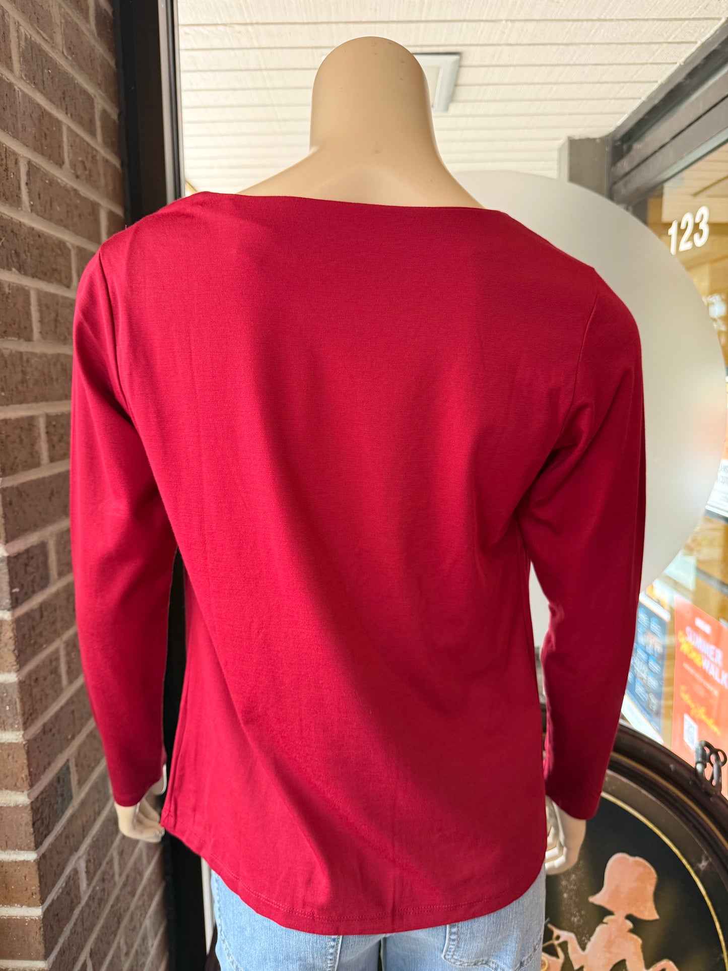 DRAPE NK LS TOP