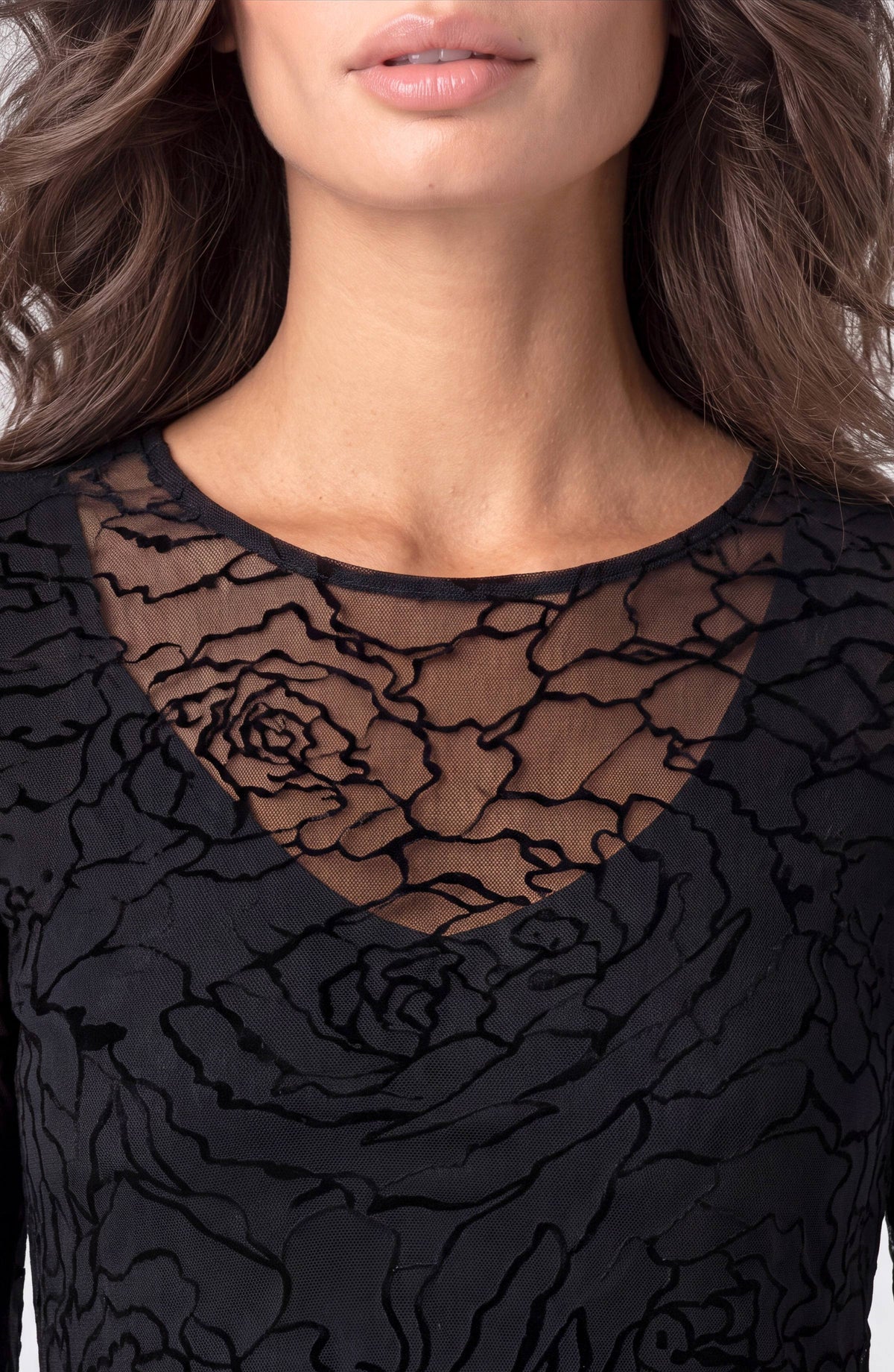 BLK ROSE LYRD TOP