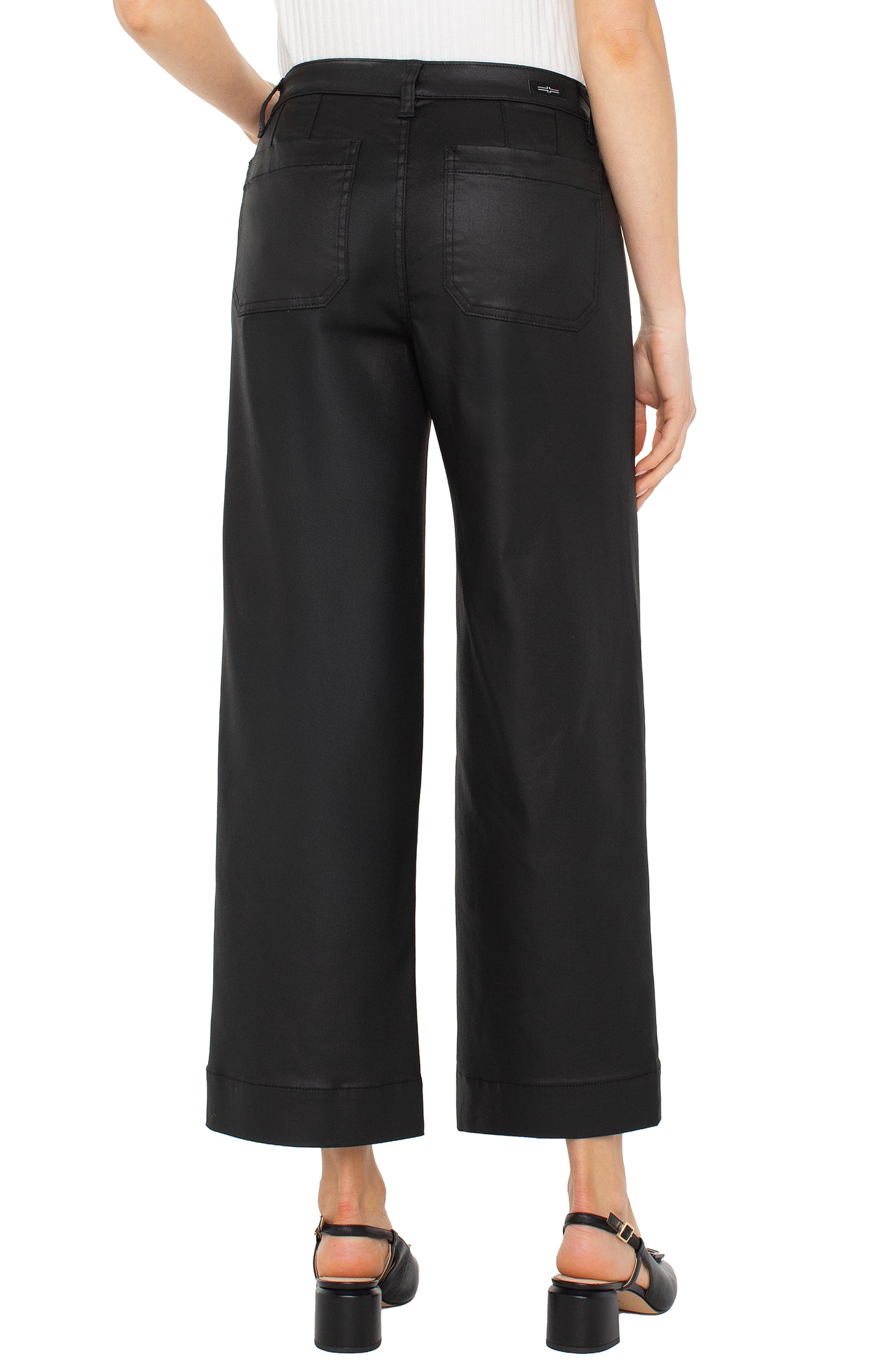 BLK COTED WIDE LEG