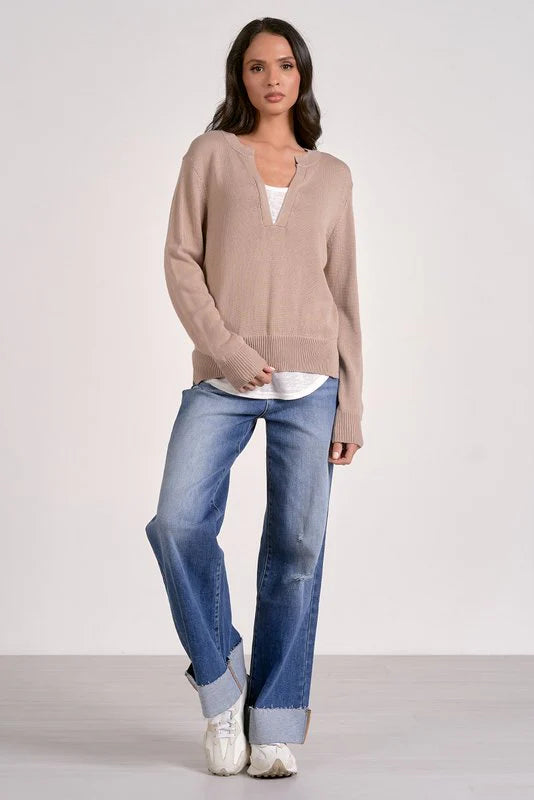 TAUPE/WHT LAYER SWTR