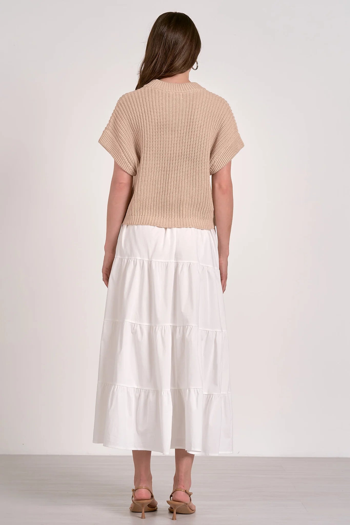 SWTR/SKIRT WHT/BEIGE