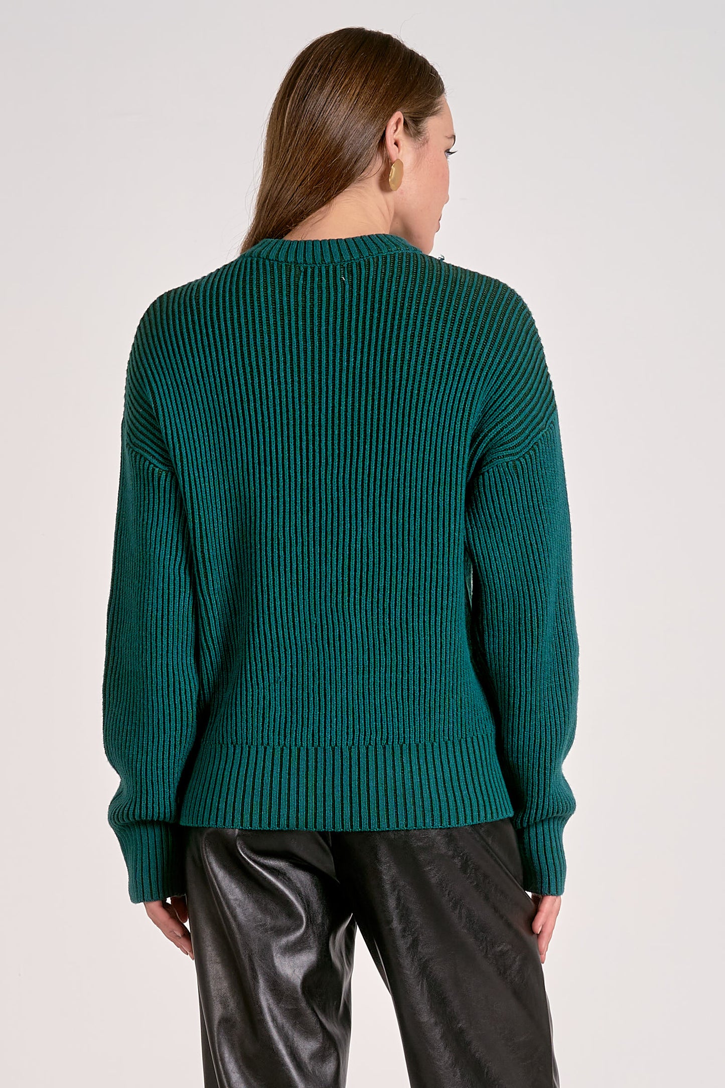 TEAL RIB SWEATER