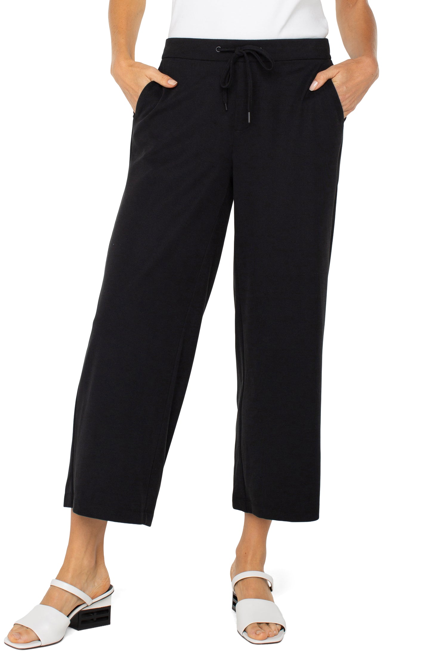 WIDE LEG BLK CROP