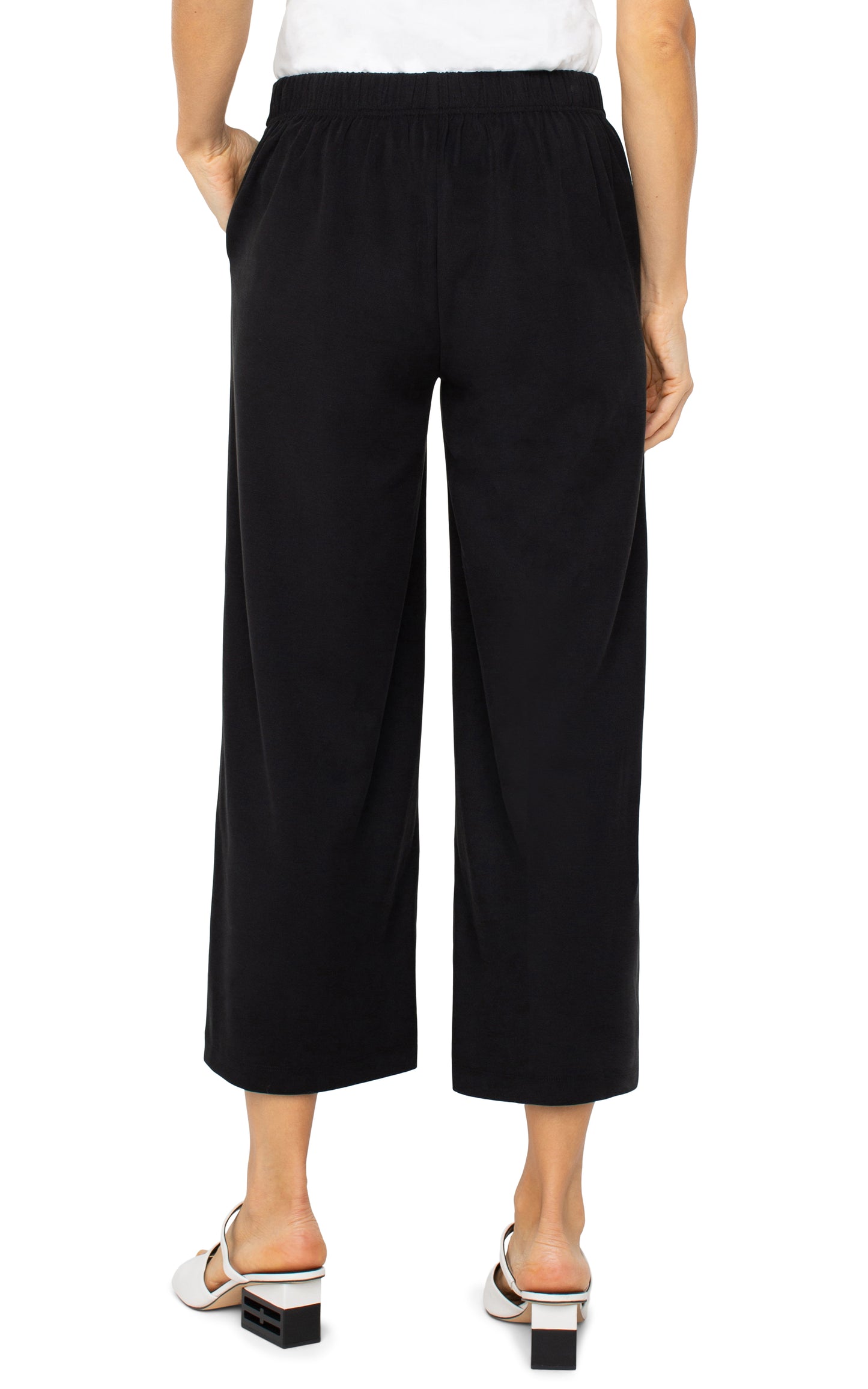 WIDE LEG BLK CROP