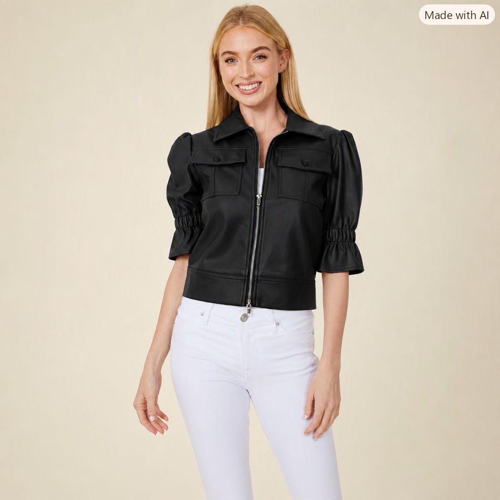 BLK DBL ZIP PUFF JKT