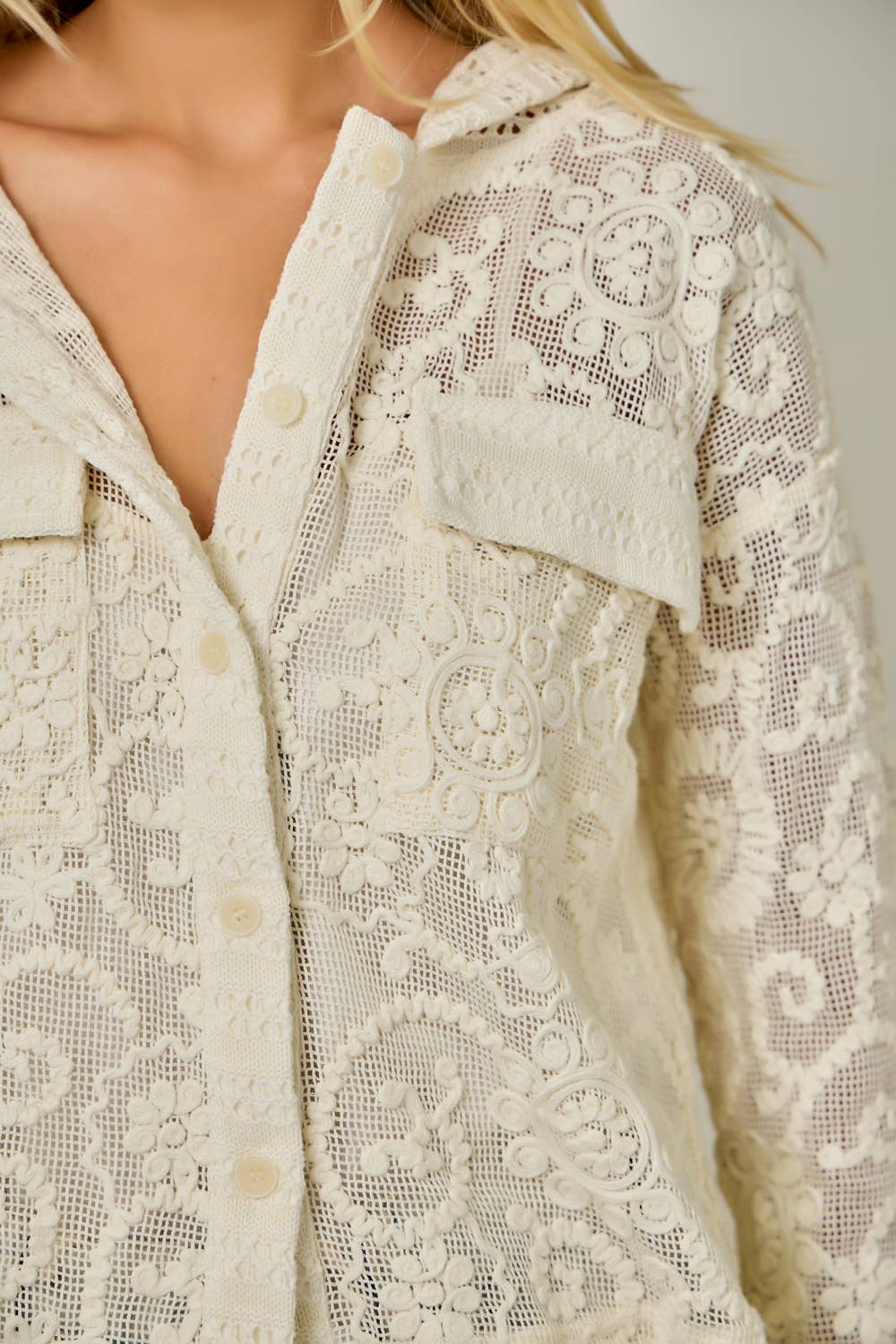 IVORY LACE HOODY
