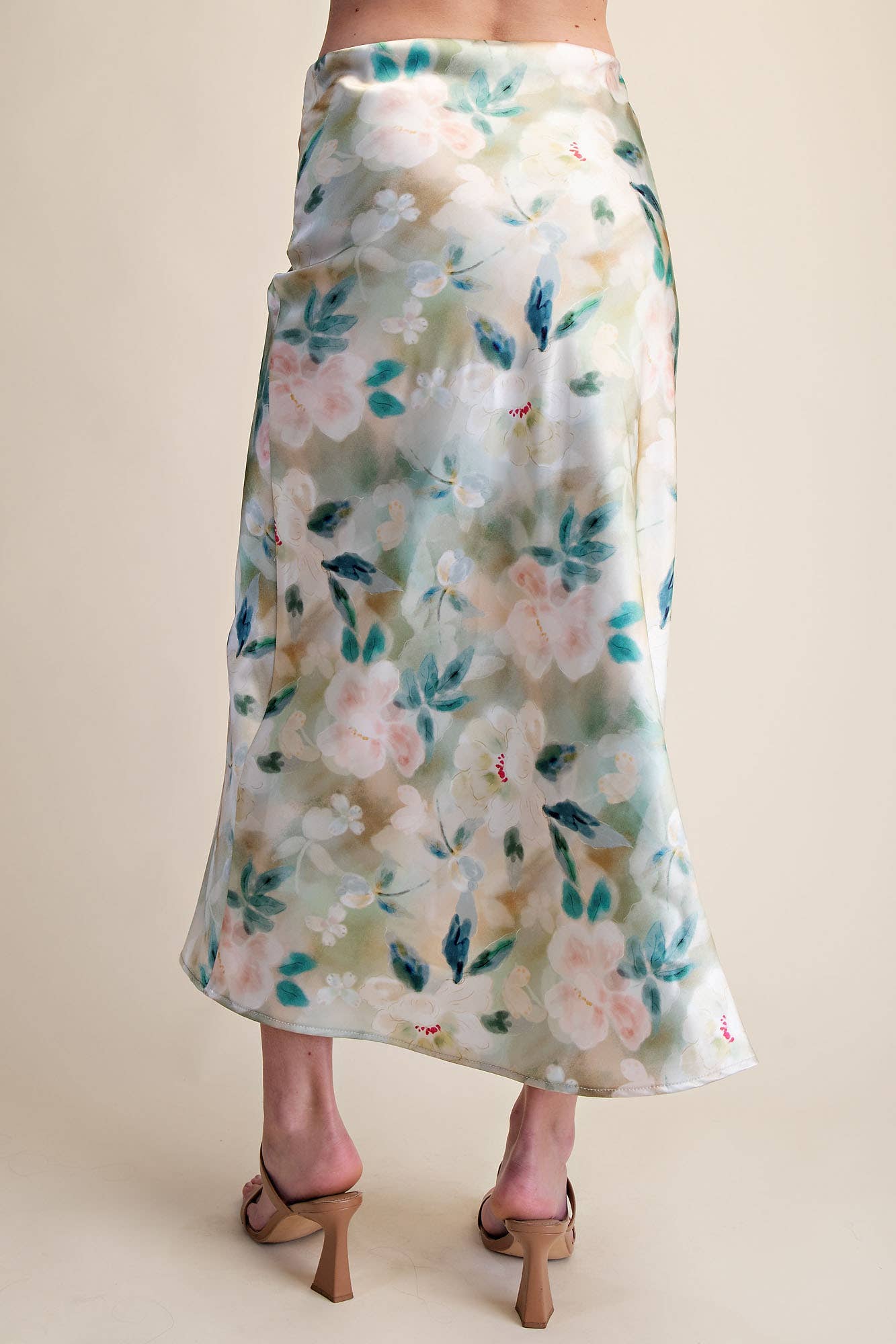 TAUPE FLRL SKIRT
