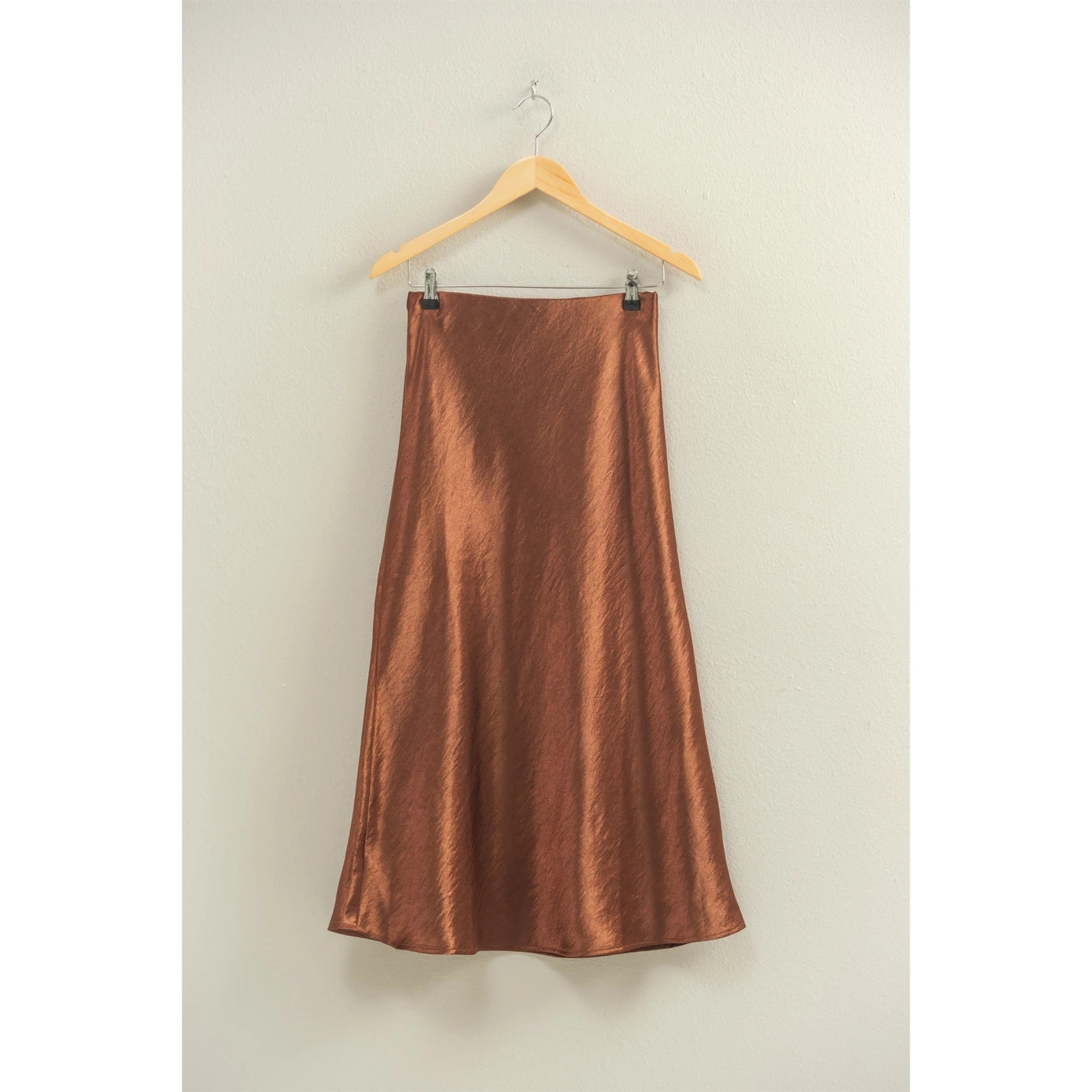 CHESTNUT SATIN SKIRT