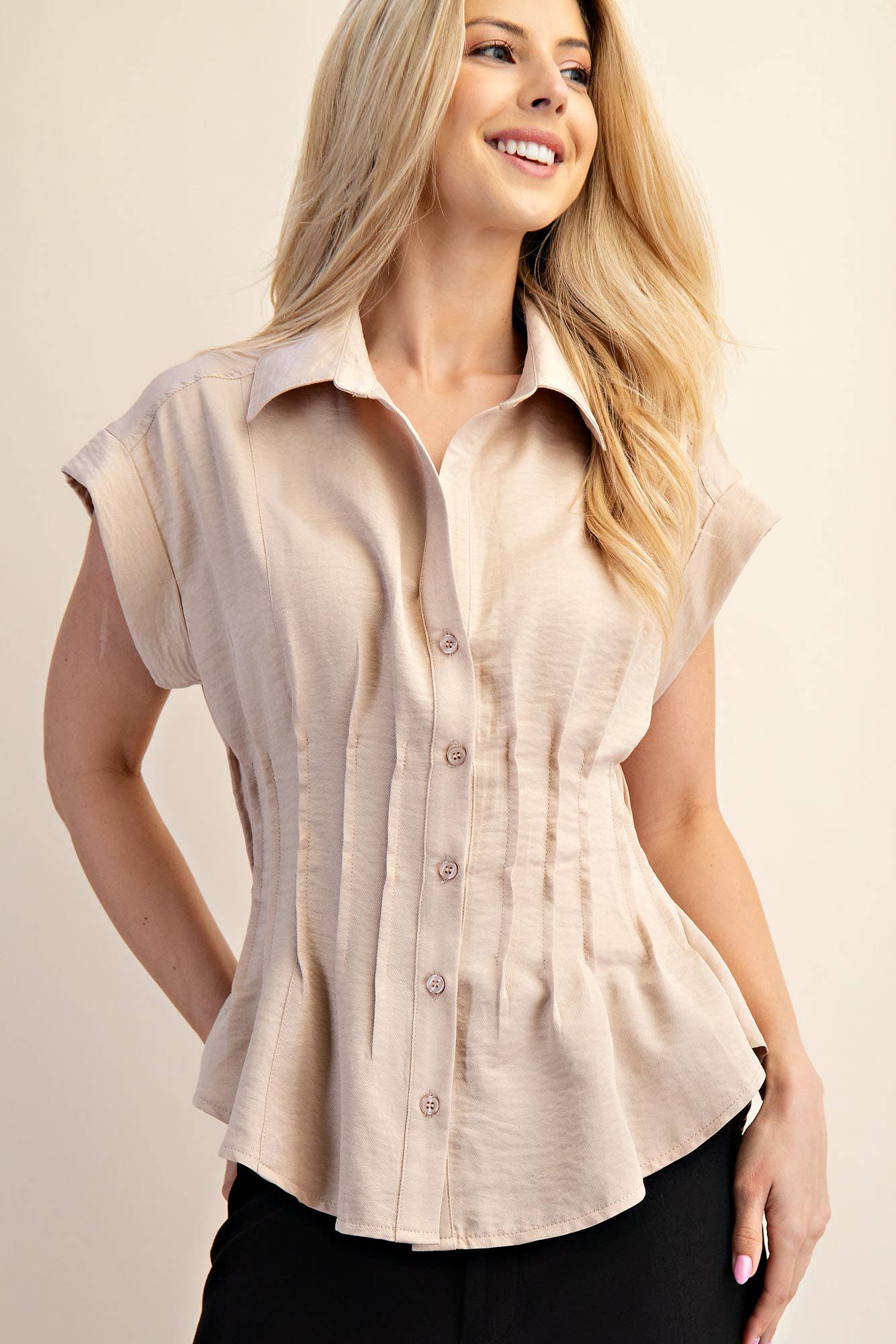TAUPE CORSET BLOUSE