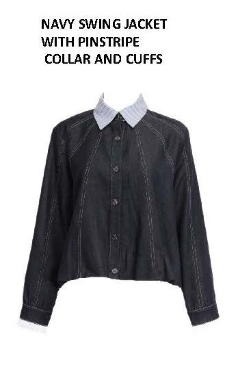 PINSTRIPE COLLAR JKT