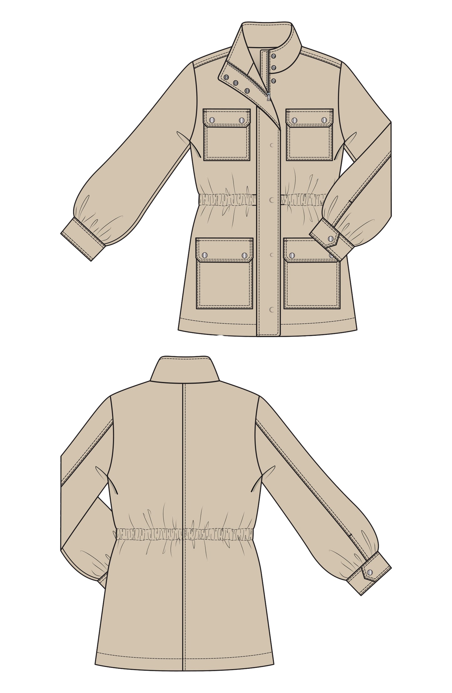 KHAKI UTILITY JKT