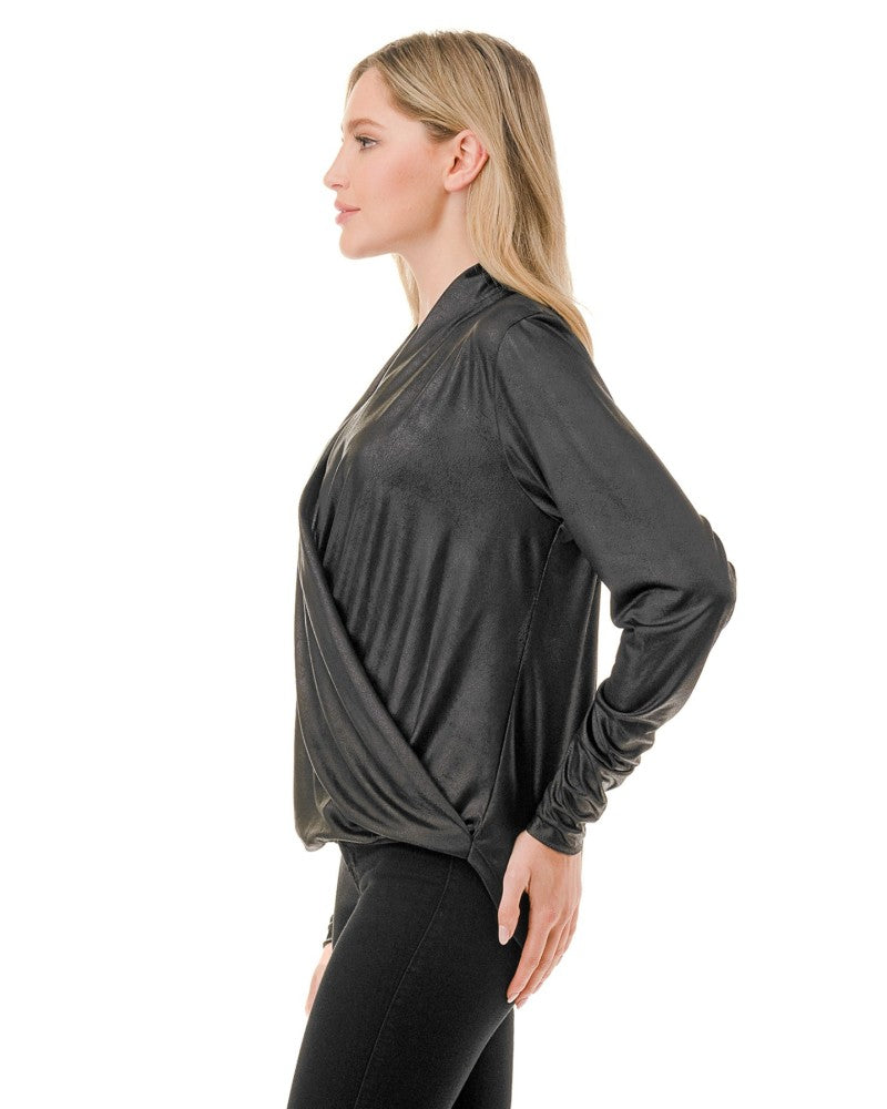 PLEATHER BLK TOP