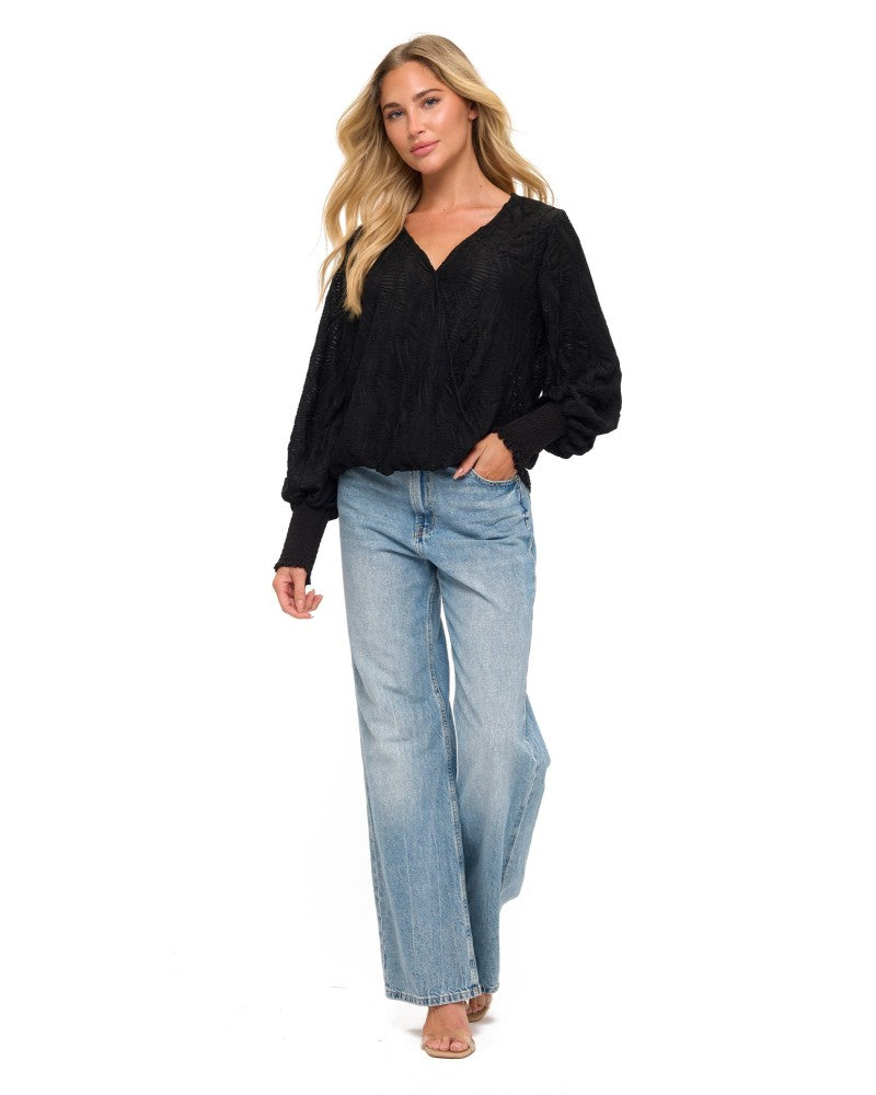 BLK SMOCKING TOP