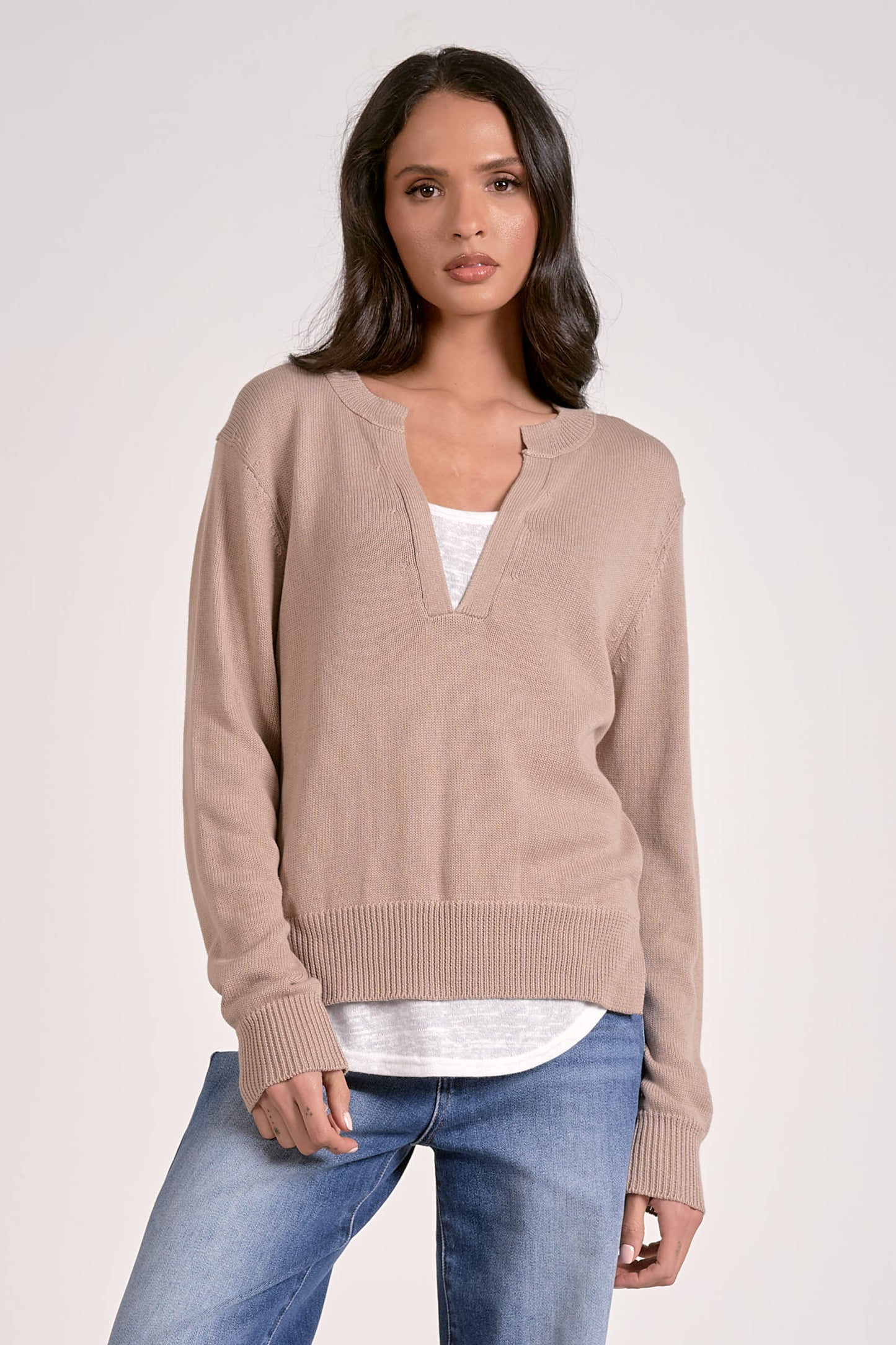 TAUPE/WHT LAYER SWTR