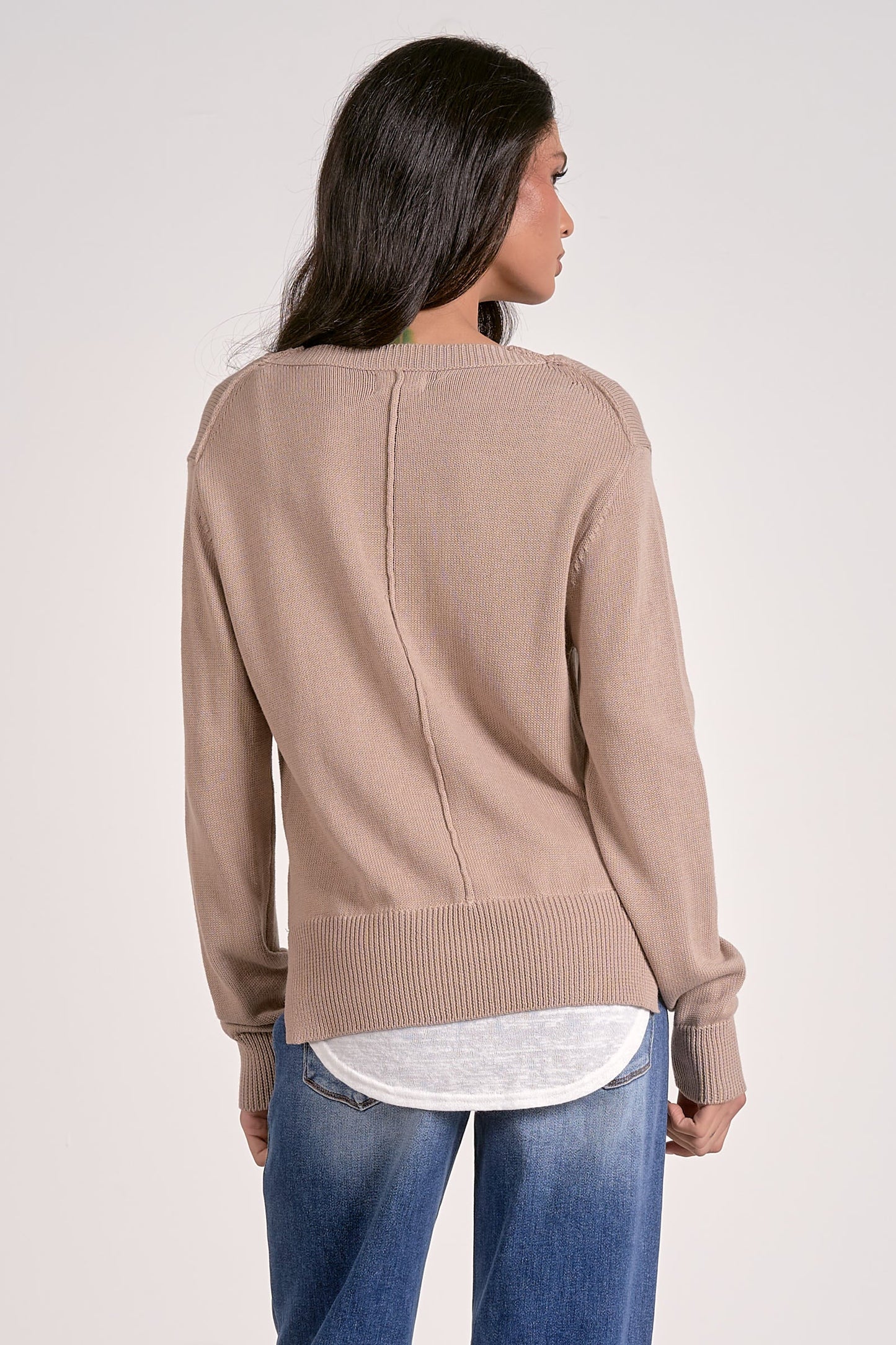 TAUPE/WHT LAYER SWTR