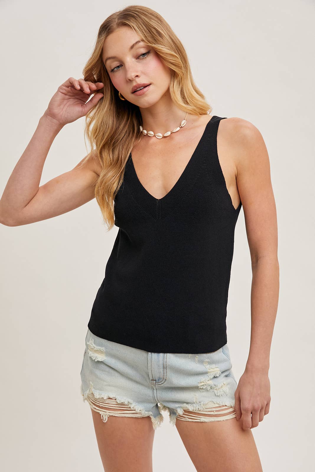 BLK KNIT TANK