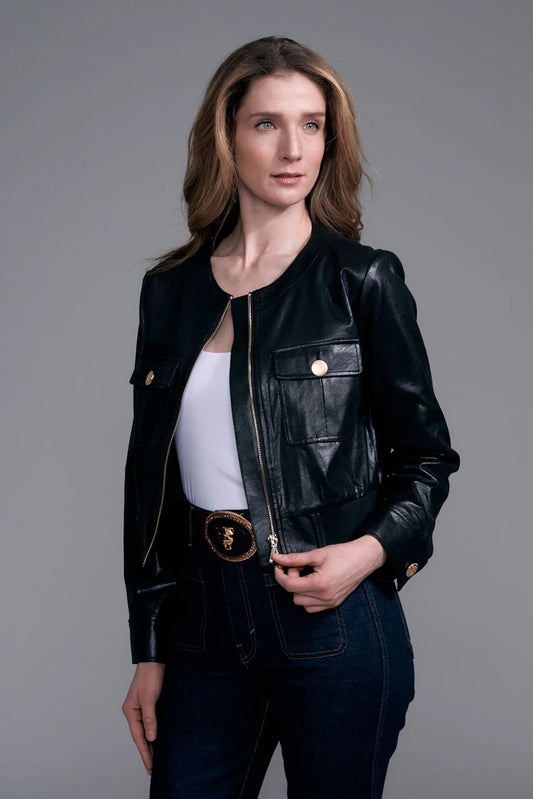 BLK CROP JKT