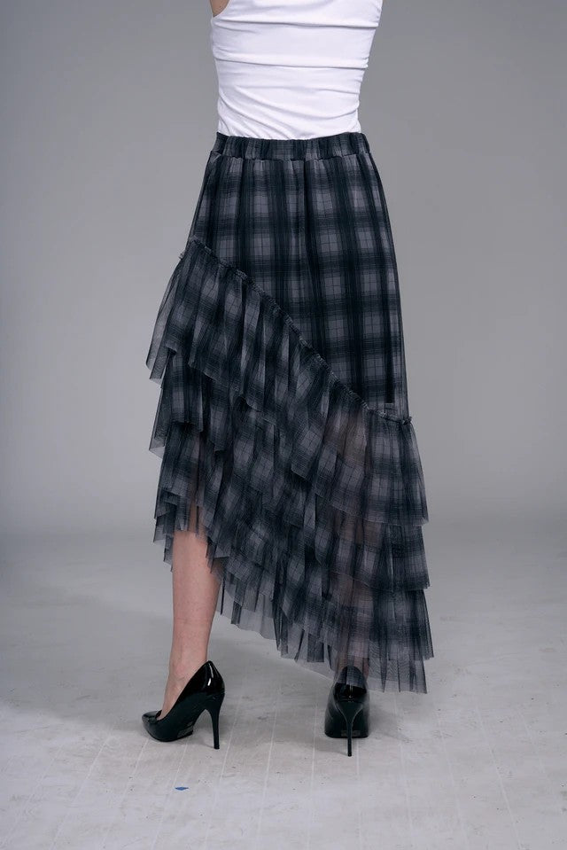PLAID TULLE SKIRT