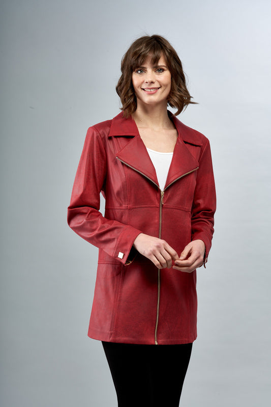 LONG CRANBERRY ZIP JKT