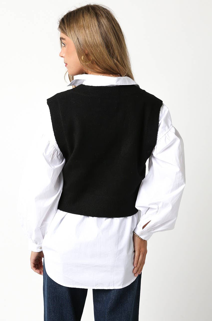 CROP BLK VEST