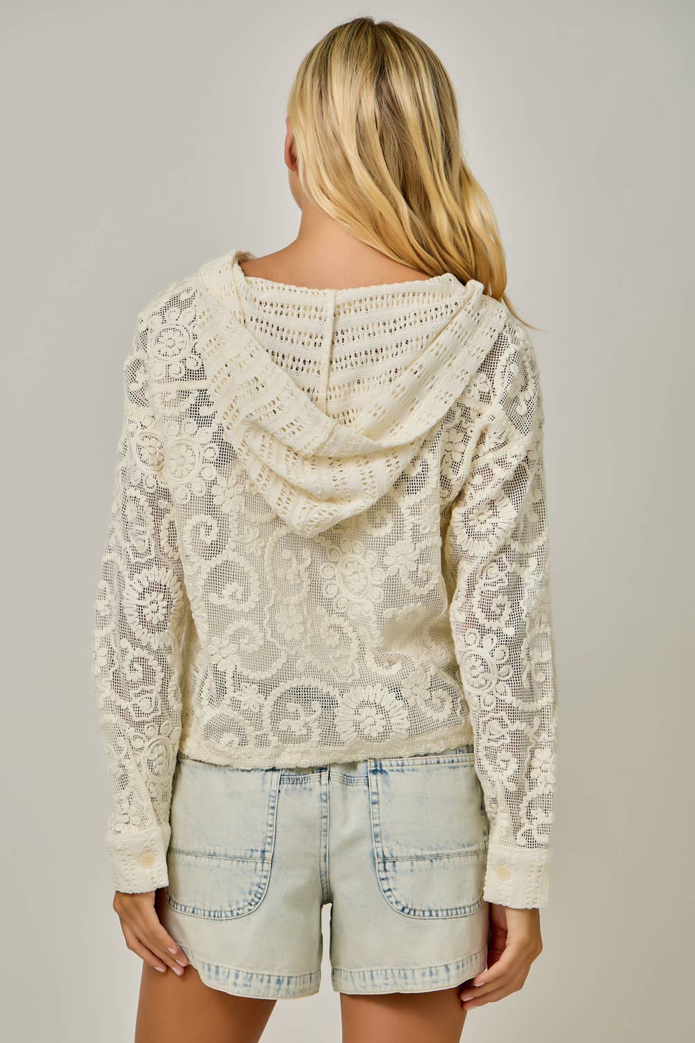 IVORY LACE HOODY