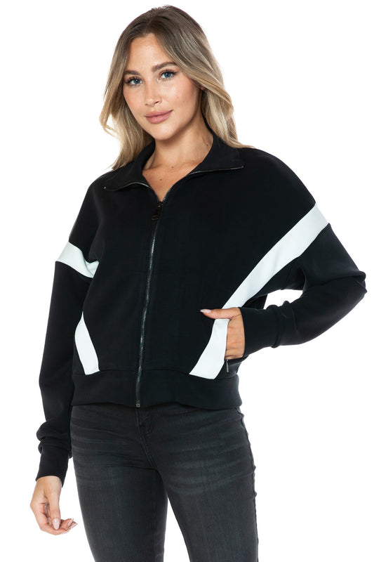 BLK CLR BLOK ZIP JKT