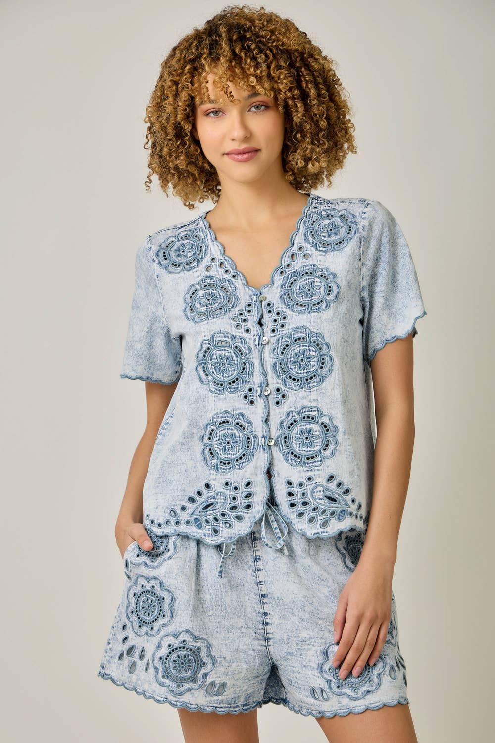 ICE BLU EMB BLOUSE